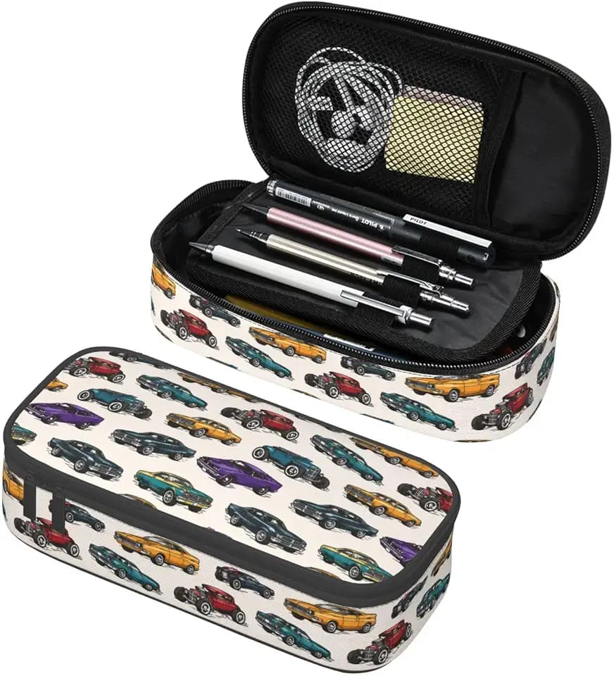Vintage Car Large Capacity Pencil Case Organizer