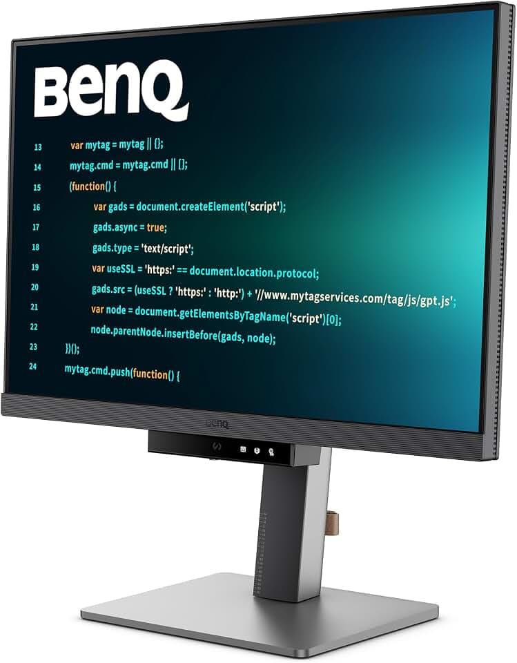 BenQ RD240Q 24" WQXGA 2560x1600 Monitor für Programmierer mit 16:10 Seitenverhältnis, Blendschutz, Coding Modus, Hintergrundbeleuchtung, Night Hours Protection, Coding HotKey, Ergonomisches Design