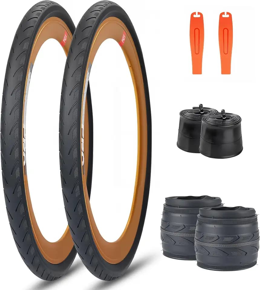 ZUKKA 20 x 1 3/8 (37-451) Bike Tire 20 Inch Bike Tire Folding Replacement Tire Road Racing Fast Rolling for Folding Bike, BMX Bicycle