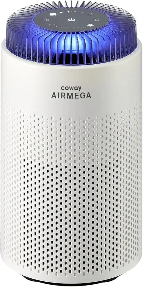 COWAY Air Purifier for Bedroom up to 500 ft², HEPA and Deodorization Filter for Smoke, Allergies, Pet Dander, AQI Monitor, Auto Mode, Filter Indicator, Night Light, 2yr Warranty, Airmega 50 White