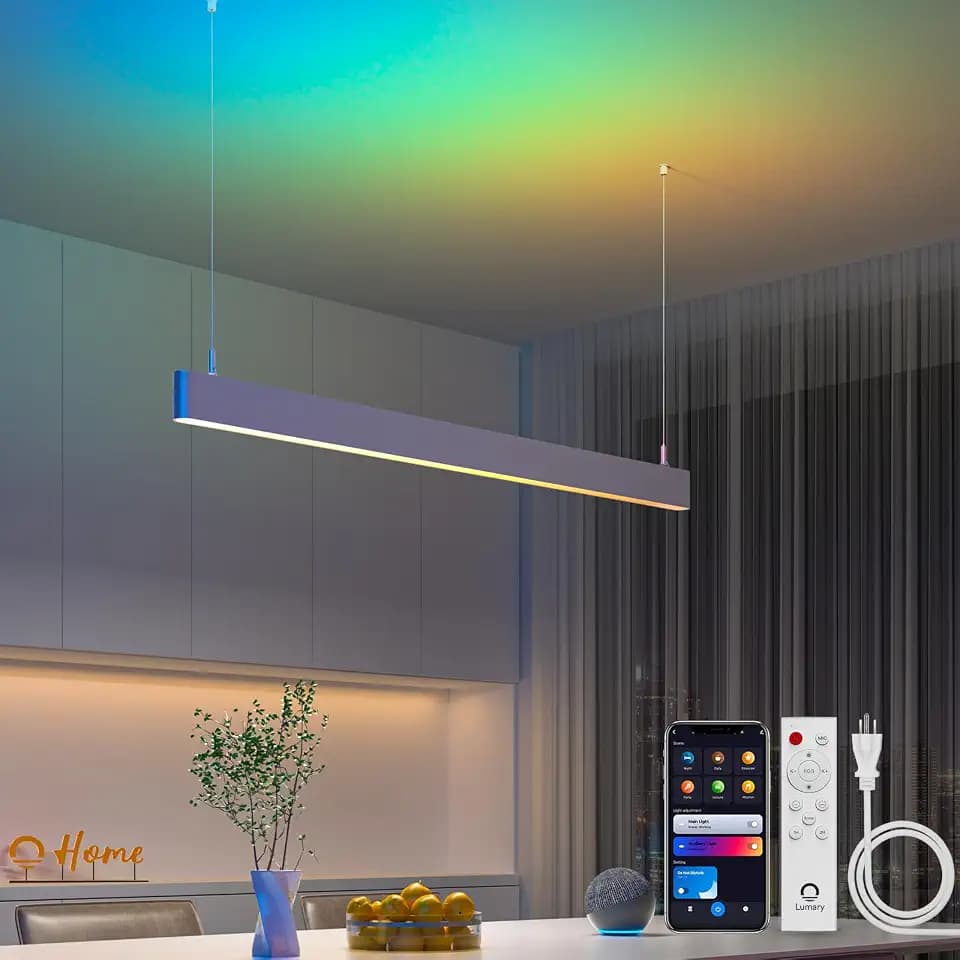 Lumary Smart LED Linear Pendant Light 48Inch, Dynamic RGBAI, CCT 2200-6500K