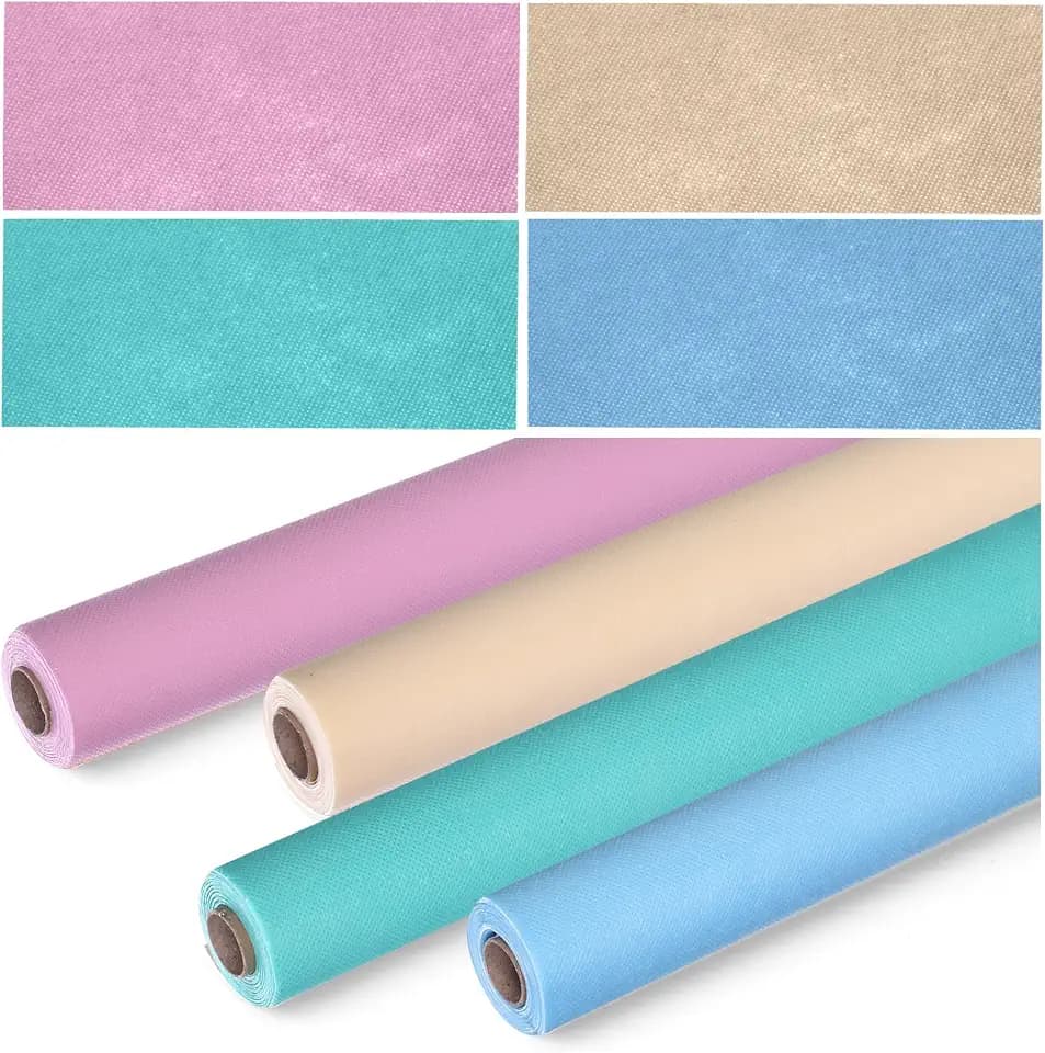 Skyygemm 4 Roll Fabric Bulletin Board Paper, Pastel, 15.8 Inch X 20 ft