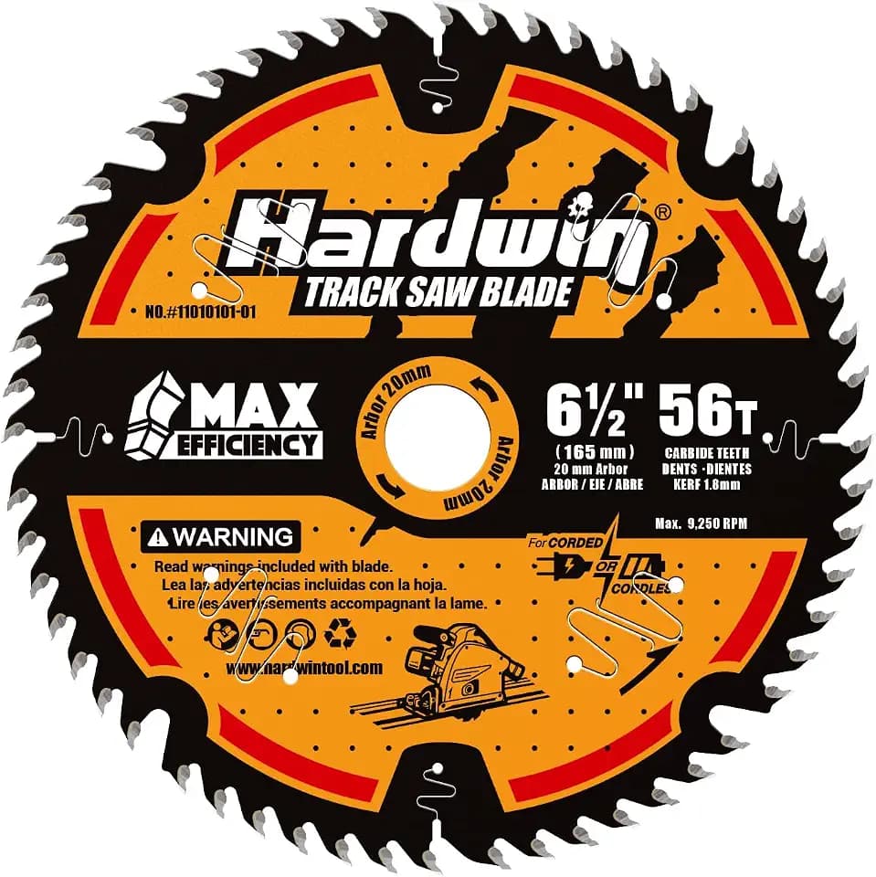 6-1/2" Track Saw Blade 56T 20mm Arbor Thin Kerf