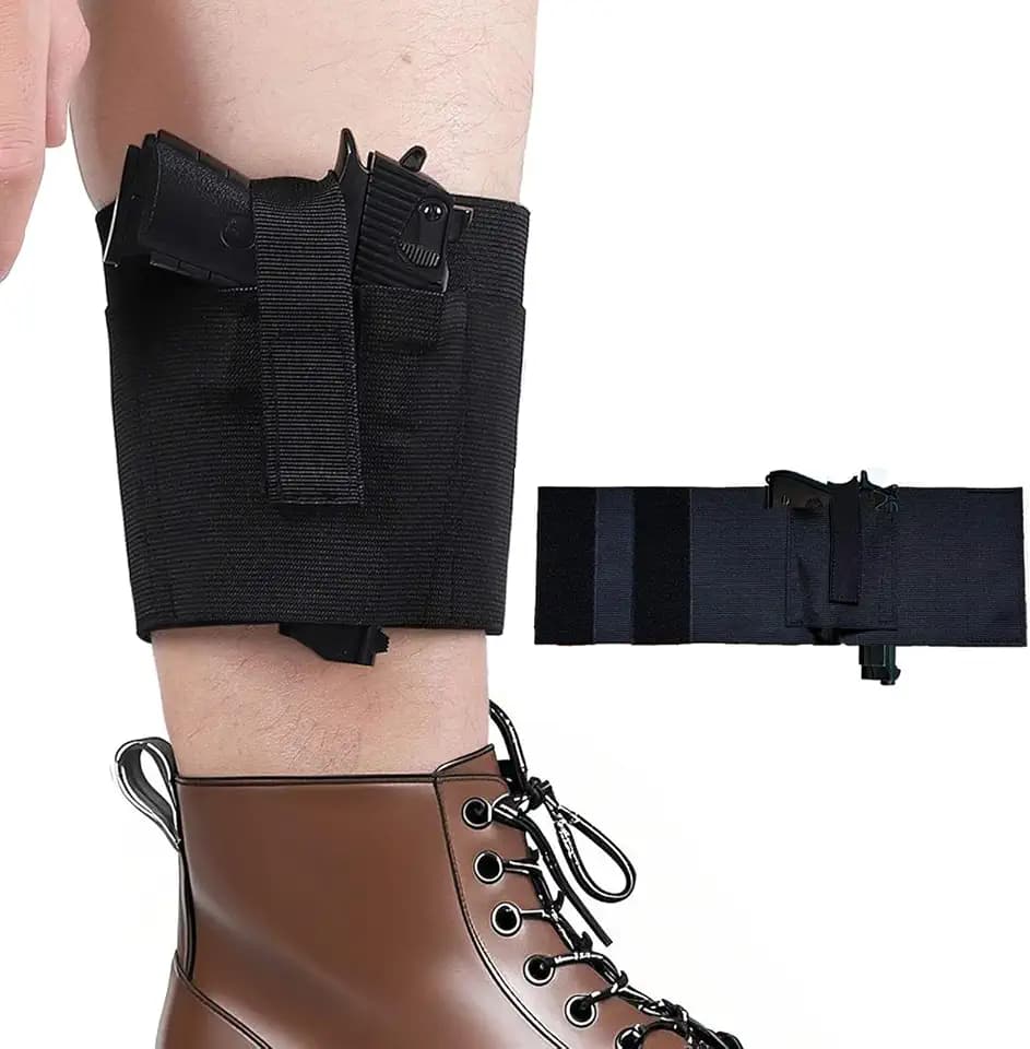 Upgraded Ankle Holster for Concealed Carry, Fits Glock 43 26 19, SIG P365, Bodyguard 380, Ruger LCP, Springfield, 9mm 380, Shield 9mm,and Most Other Pistol, Right Left Hand Draw