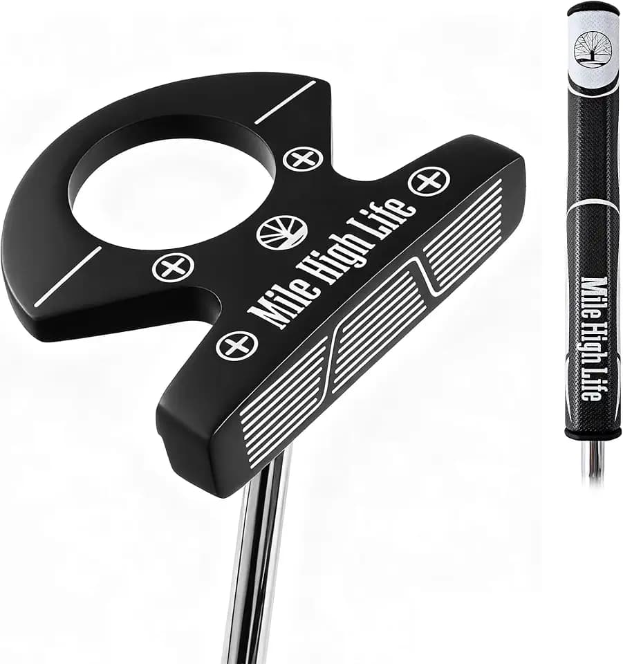 Mile High Life Men’s Right Handed Golf Putter | Innovative Design w/Premium Grip & Enhanced Aim Line for Alignment | Optimized Value Putter Alternative to Major Brands