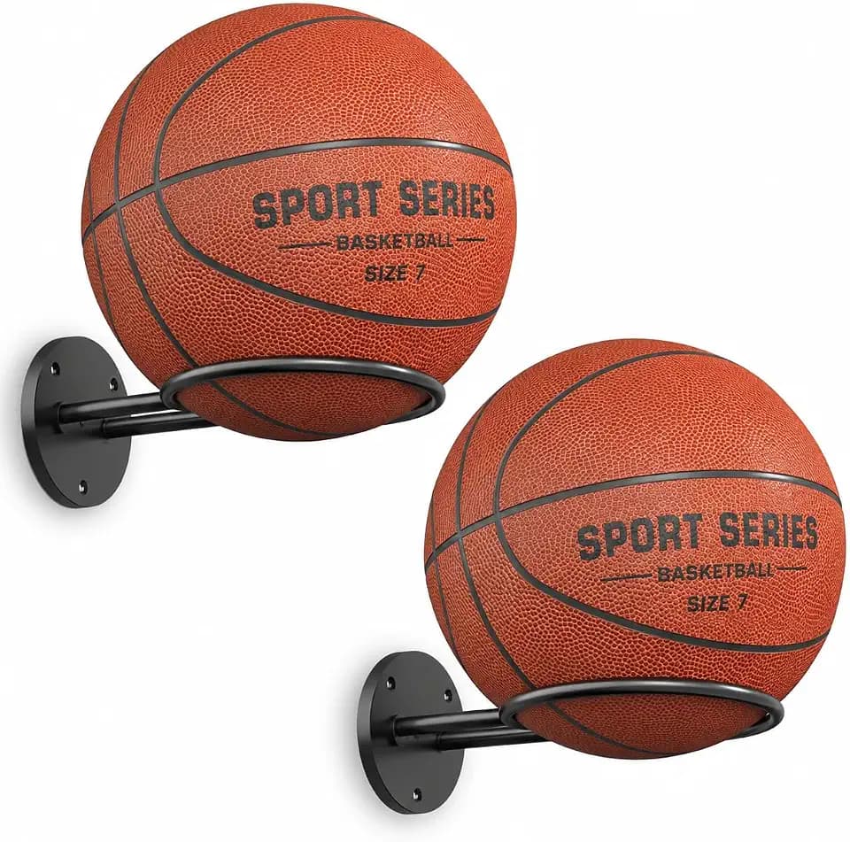 Basketball Wall Mount, Wall Basketball Holder, Boys Room Decor, Black