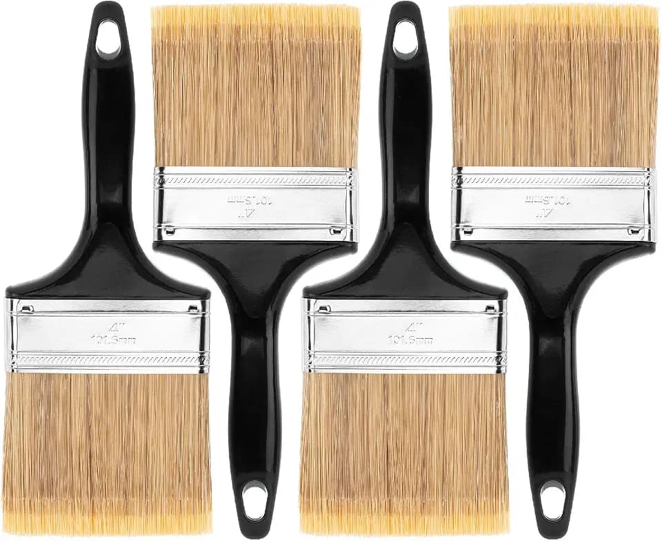 Bates- Paint Brushes, 4-Inch, 4 Pack, Flat Paint Brushes