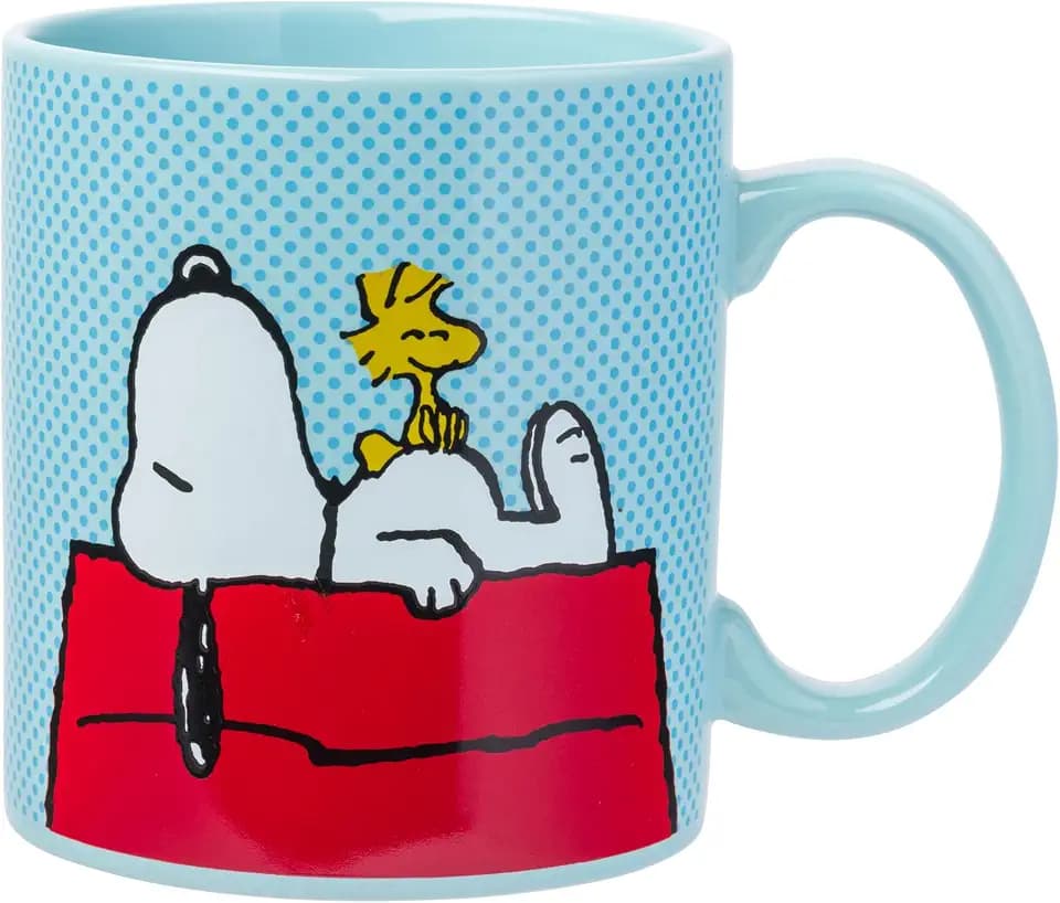 Silver Buffalo Peanuts Snoopy and Woodstock on House, Ceramic Mug, 20oz