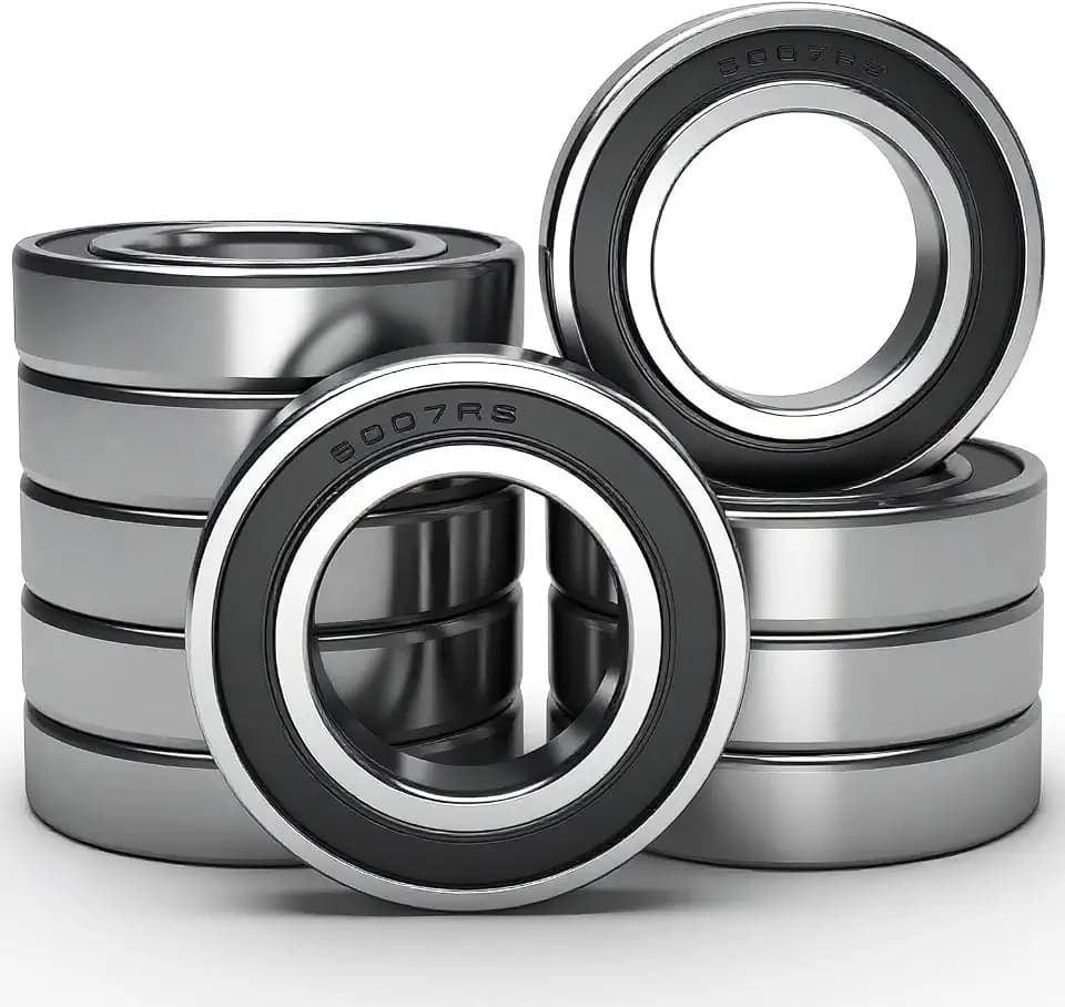 10 PCS 6007-2RS Double Rubber Seal Bearings 35x62x14mm, Pre-Lubricated and Stable Performance and Cost Effective, Deep Groove Ball Bearings. (6007- RS)