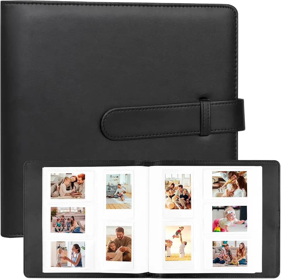 Veicevol 360-Pocket Album for Instax Mini & Polaroid 2x3 inch Photos, Black