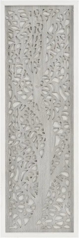 Madison Park Laurel Wall Art - Laser Cut Carved Botanical Tree Branches, Genuine Fir Wooden Framed, Rustic Finish - Modern Farmhouse Décor for Living Room, Ready to Hang Panel, 12 x 36, Natural Grey