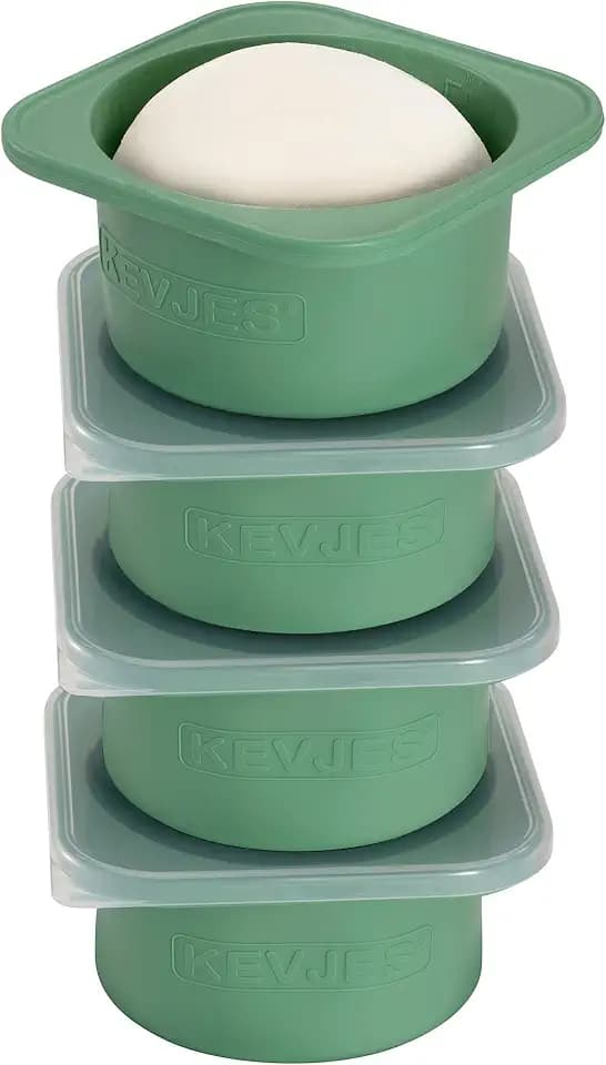 PLUS Large 1000ml Pizza Dough Proofing Boxes for DIY Artisan Pizza, Food Grade Silicone Stackable Containers with Lids, Sturdy Reinforced Steel. Freezer, Fridge, Dishwasher Safe (4Green Plus)