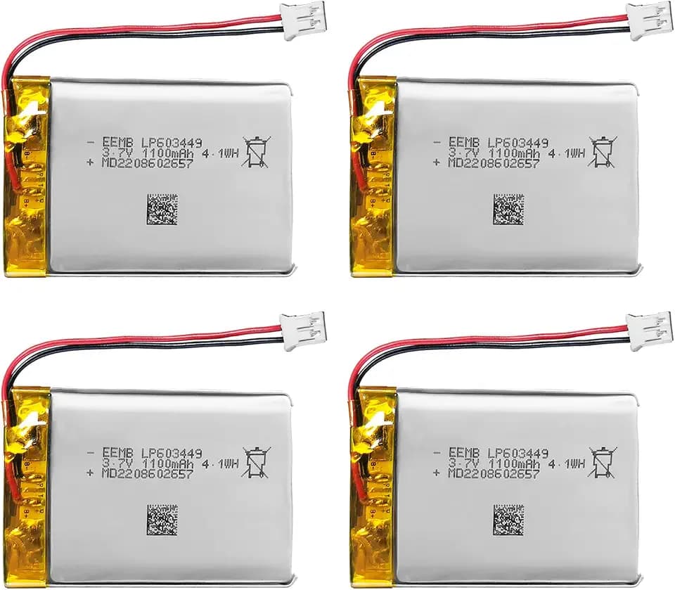 EEMB 3,7V 1100mAh Lipo Akku 603449 mit JST2.0-Stecker, 4 Stück
