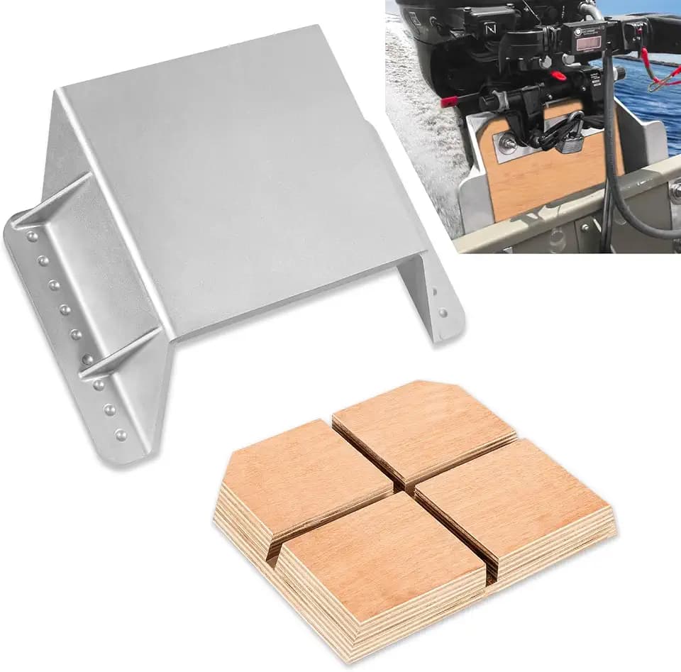 MJ-1-DP 4'' Setback Small Engine Jack Plates Replacement for Outboard Motors Up to 35HP - Manual Add Distance Between Engine and Transom - Marine Grade Mounting Block