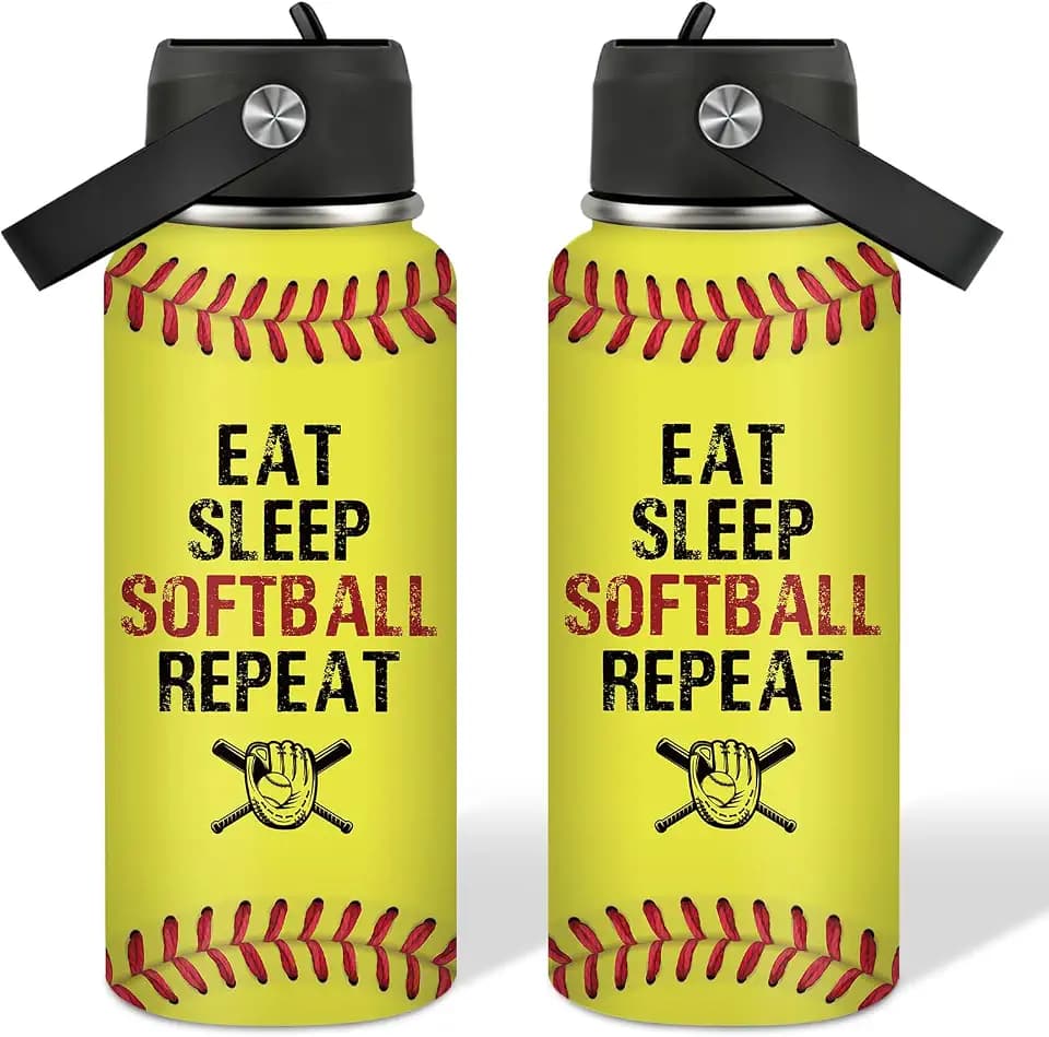 BIRGILT Softball Gifts for Girl Coach Team - 32oz Softball Water Bottle