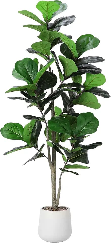 5ft Artificial Fiddle Leaf Tree| Faux Plant Fake Ficus Lyrata Silk Trees