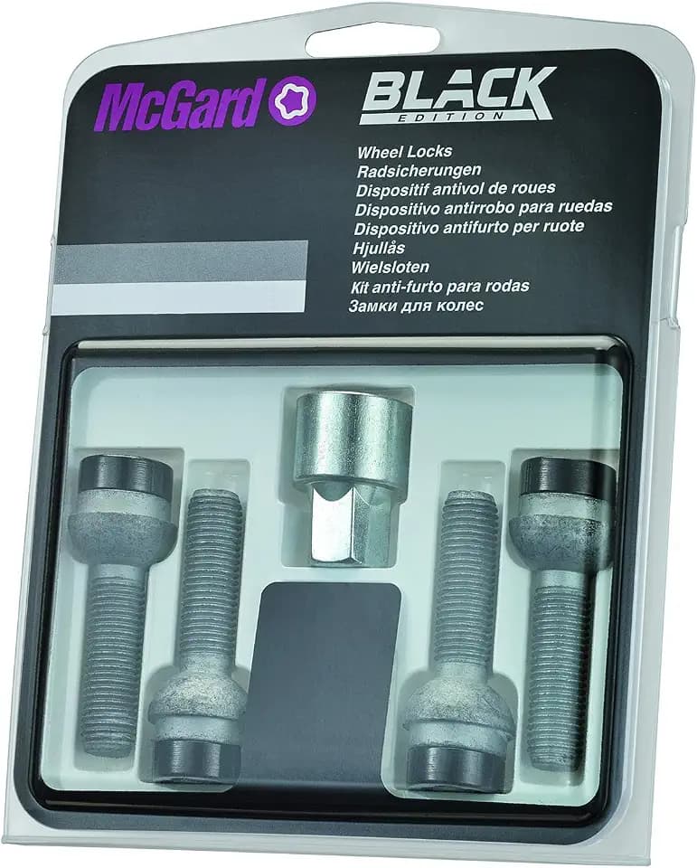 28017SUB Radsicherungsbolzen SUB (Schwarz) M14x1,5, Kugelsitz R14, Schaftlänge 45,0 mm, Gesamtlänge 65,7 mm, SW17, Schlüsseldurchmesser 25,8 mm