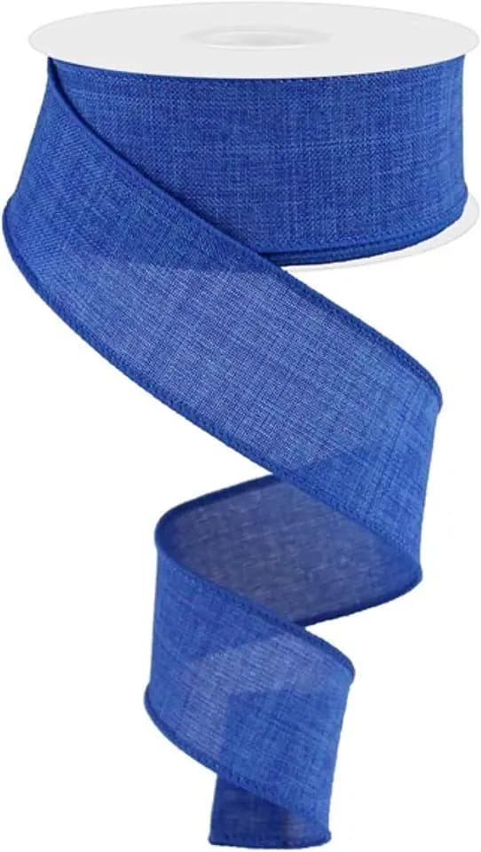 Solid Canvas Wired Edge Ribbon, 10 Yards (Royal Blue, 1.5")