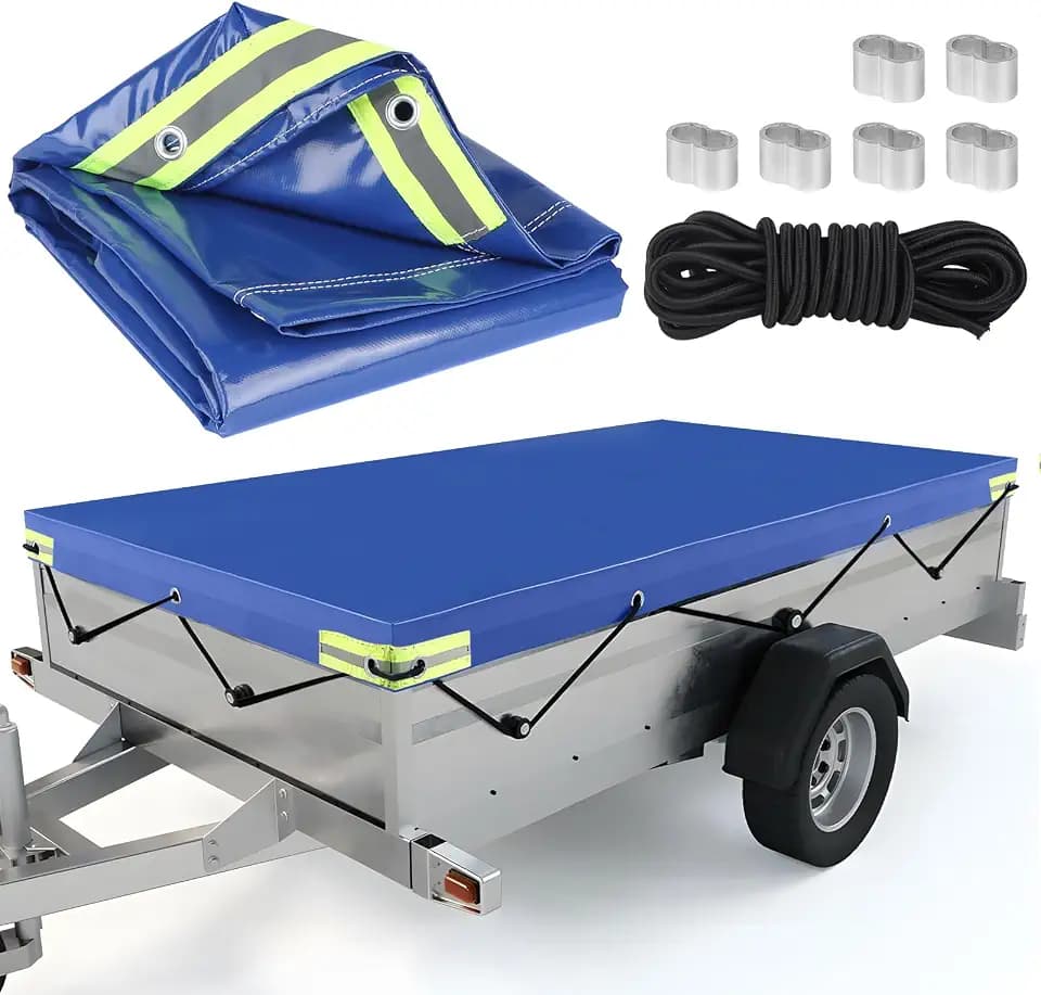 DBREAKS Eindicken Anhängerplane Flachplane 140x115x8cm Wasserdicht Blau
