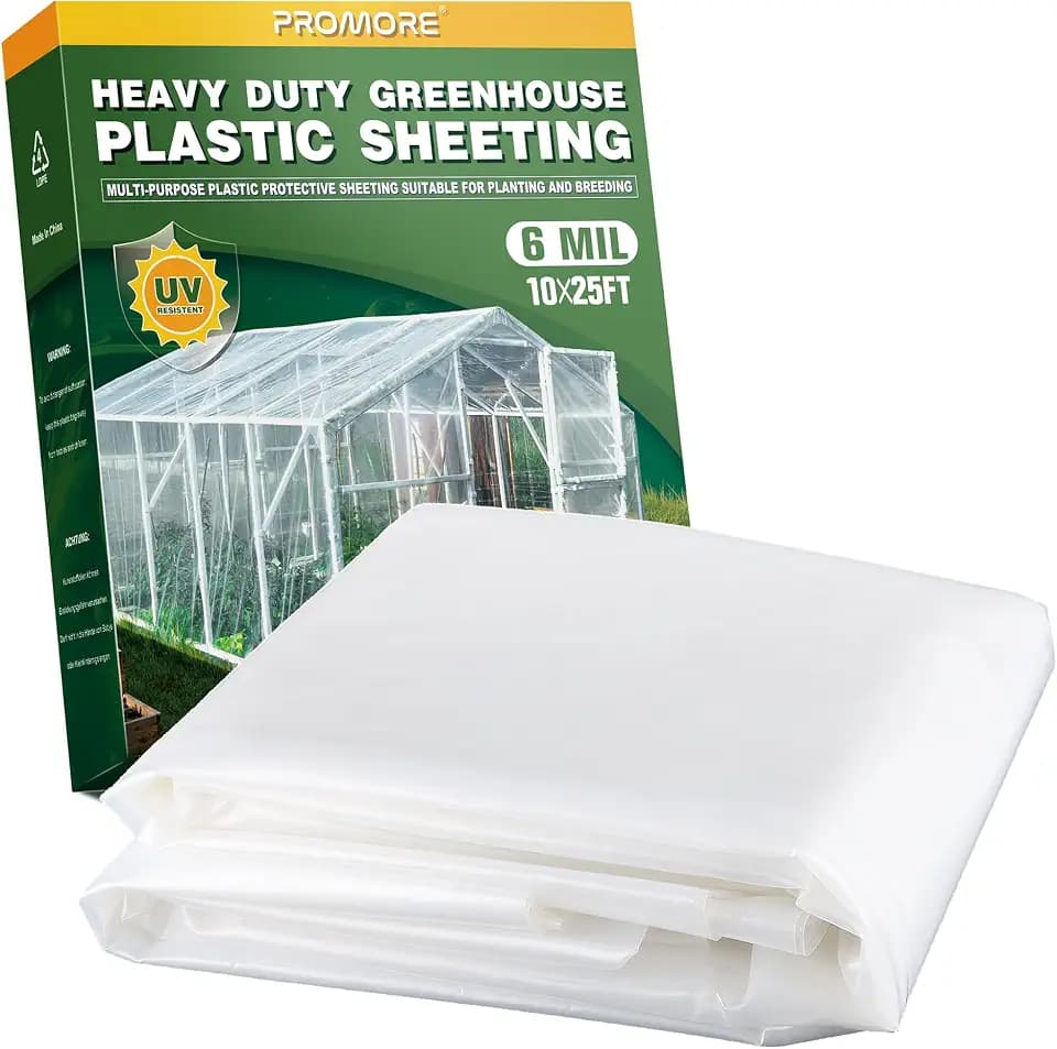 6 Mil Plastic Sheeting, 10x25 FT, Greenhouse Plastic