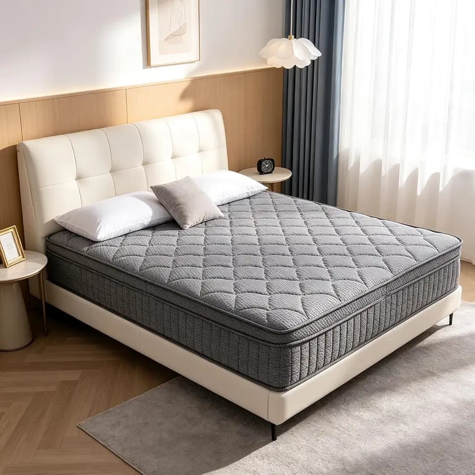 12-Inch Full Mattress,Memory Foam and Spring Hybrid Mattress, Medium Firmness, Lumbar Support, Suitable for Home Bedrooms and Hotels, Boxed, with Pressure Relief and Sound Insulation Features
