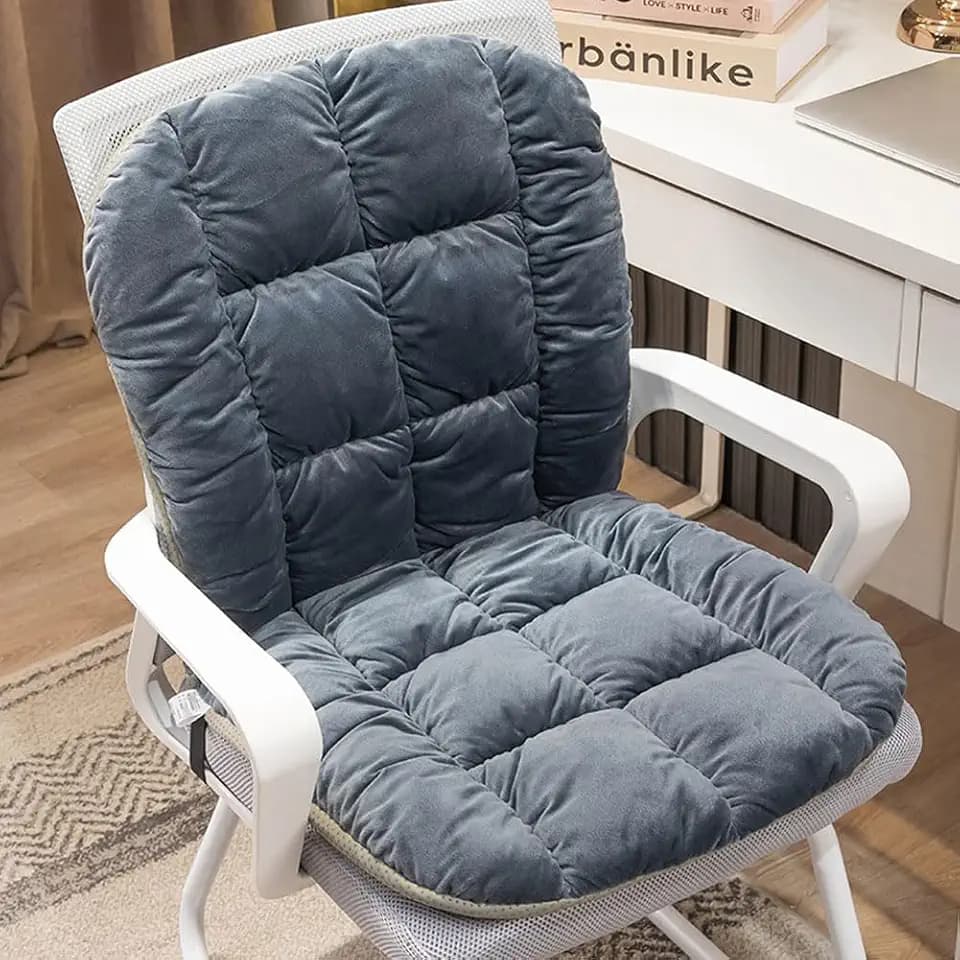 Desk Chair Cushion Non-Slip Rocking Seat Cushion Office Chair Pad Dorm Seat Cushion with High Back Support Soft Seat Pad with Ties for Office Car Home Dining Room Kitchen