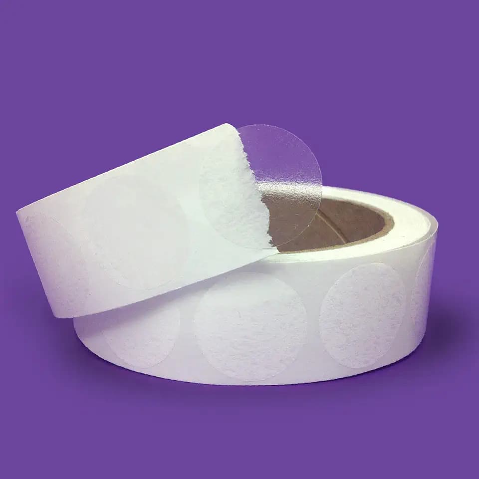 NextDayLabels Clear Gloss Round Wafer Seal Labels, 1" Circle, 1000/Roll