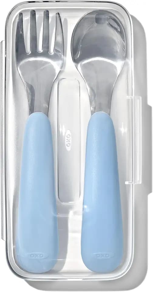 OXO Tot On-the-Go Fork and Spoon Set, Dusk