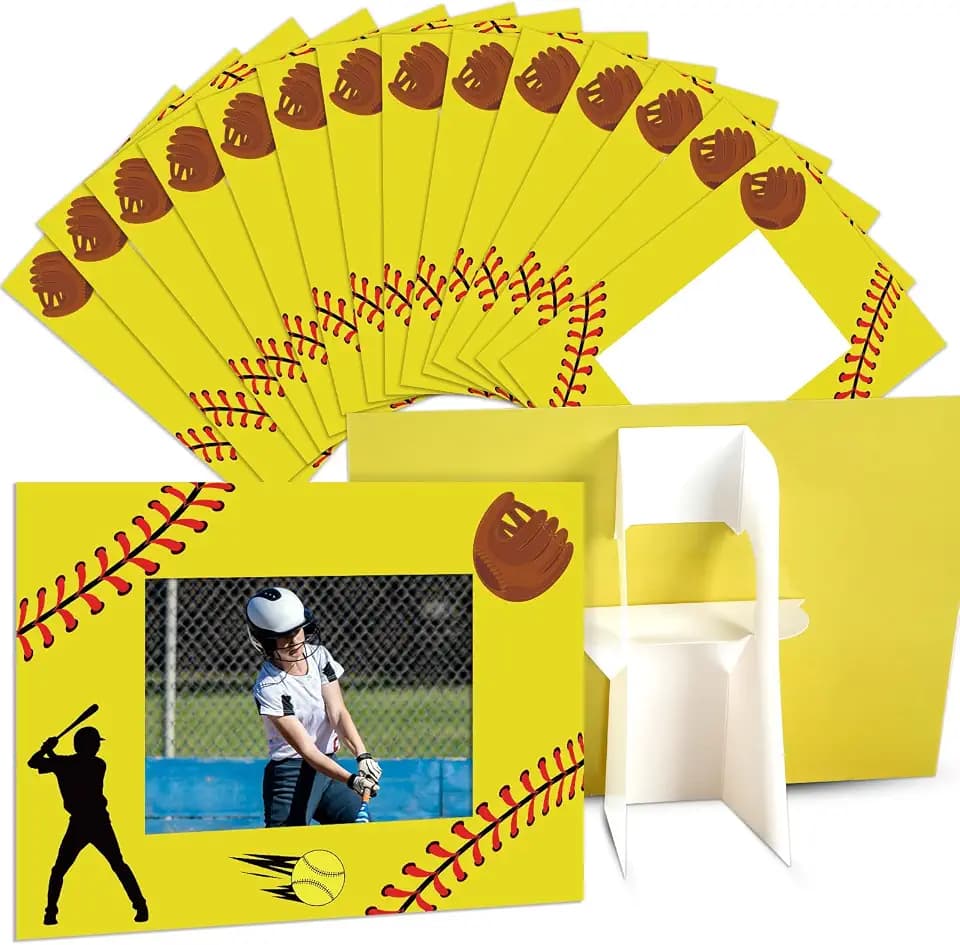 chiazllta Softball Photo Frame Decorations Sport Themed Photo Frame Gifts Vertically or Horizontally Used Size 4x6 Photograph for Classroom Home Activities Supplies Fun Athletes Coaches Teams Gifts