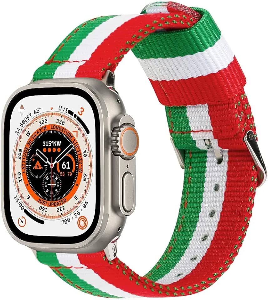 Armband kompatibel mit Apple Watch Italien Flagge Nylon