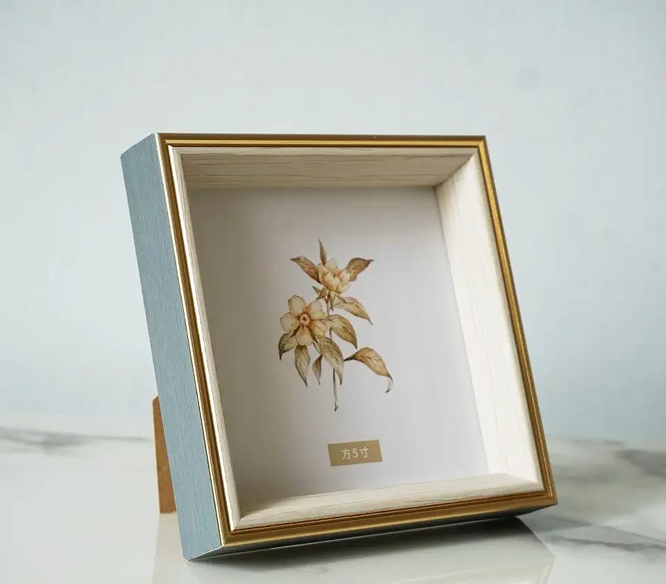 5x5 Blue Beige Square Picture Frame, 5x5 Resin Photo Frame, Wall and Desktop Display Picture Frame, Plexiglass
