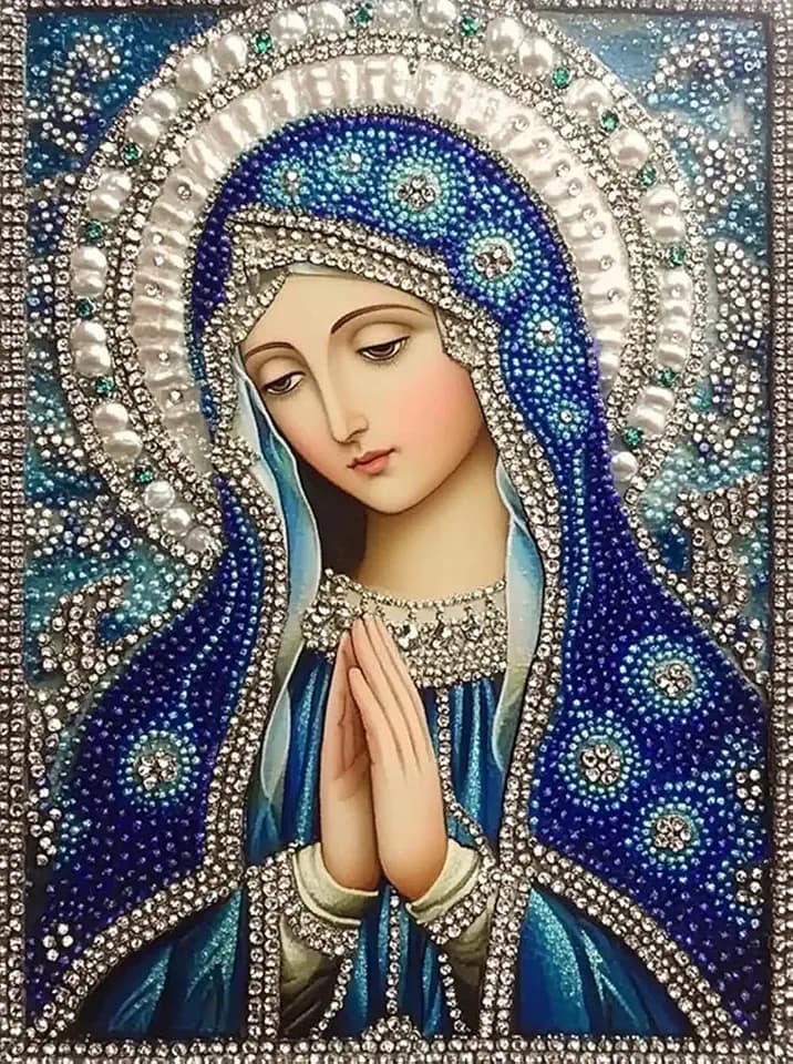 LXTONG Virgin Mary Prayed Diamond Painting Art Kit, 12x16 inches