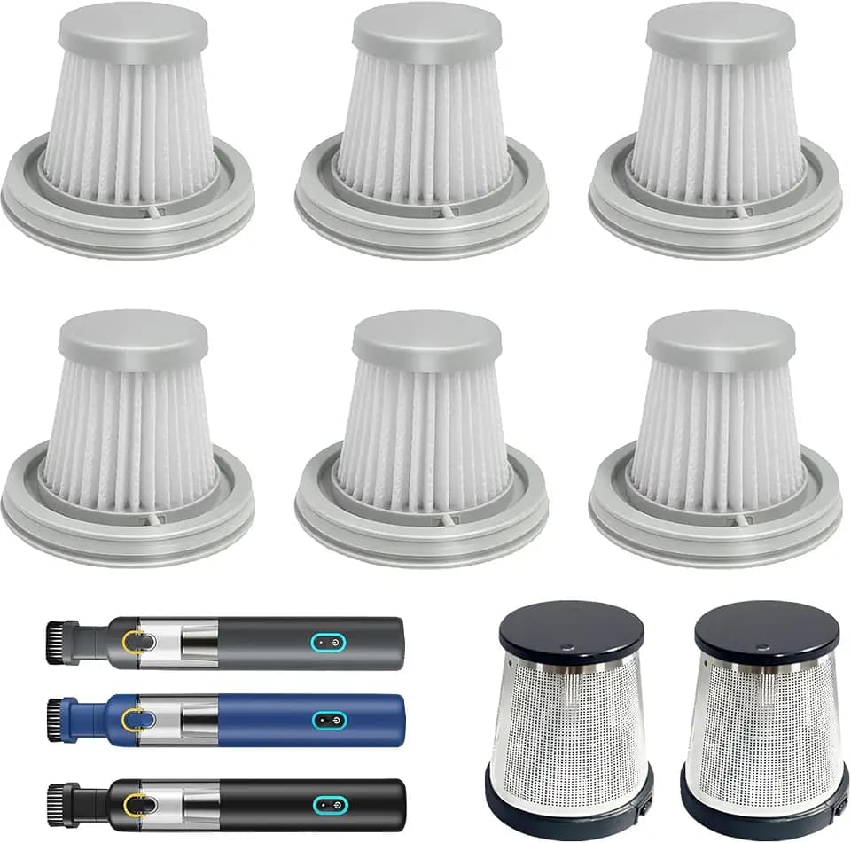 6 pack Washable Hepa with 2 pack Stainless Steel Pre-filter,Hepa Filter Replacement Compatible with Fanttik V8 Series (Fanttik Slim V8 Mate Vacuum)