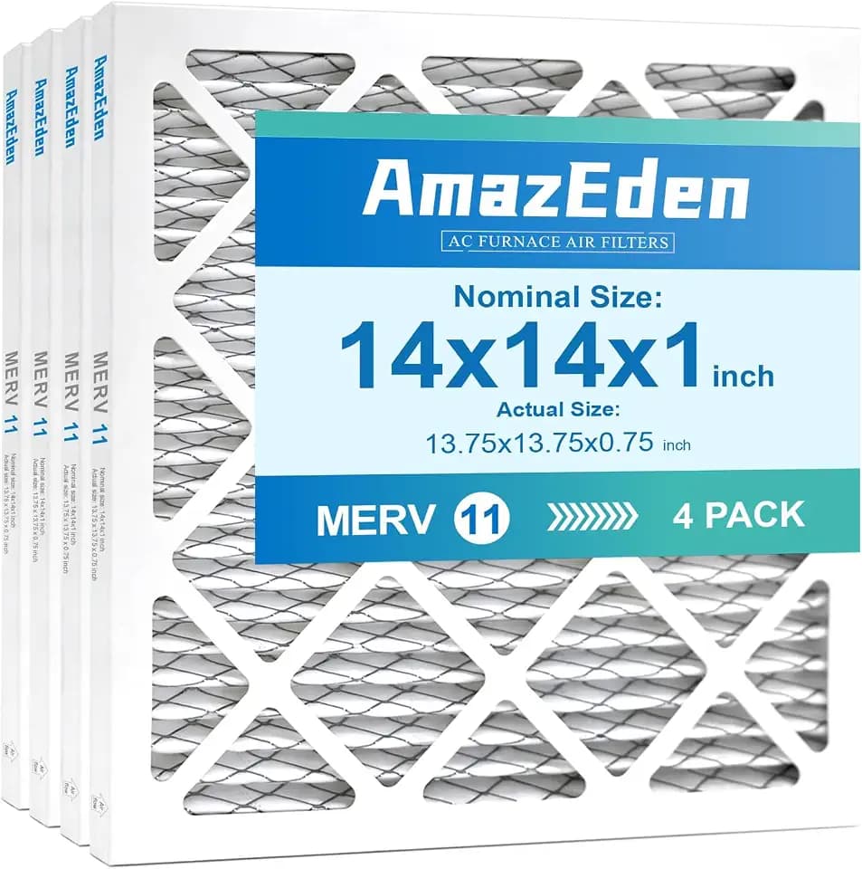14x14x1 AC Air Filter 4 Pack MERV 11 HVAC Furnace Filters