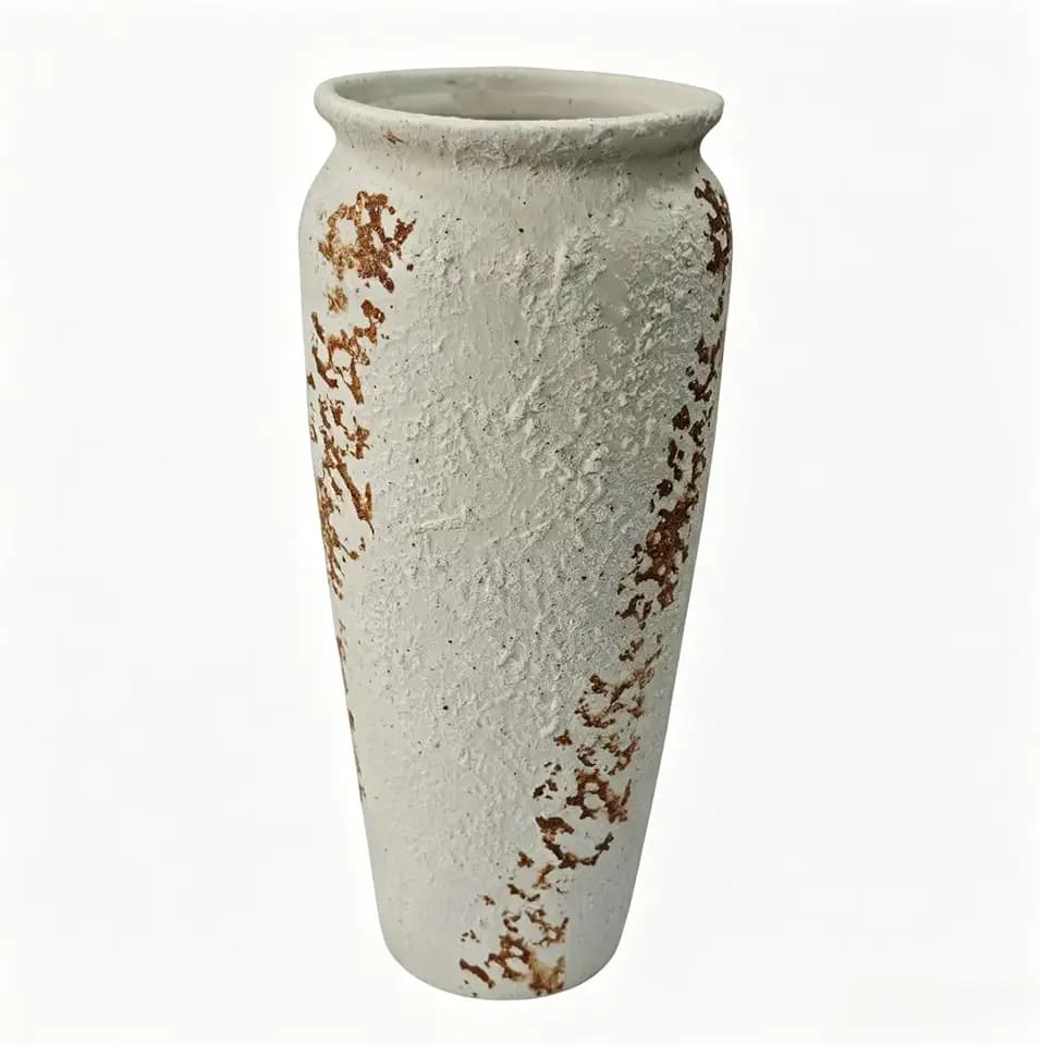 CHENP.HMC 10 Inch Ceramic Farmhouse Vase Table Bedroom Decor(White-s)