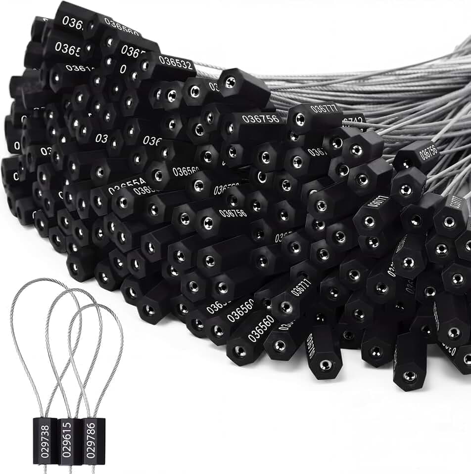 Nuogo 400 Pcs Black Steel Security Cable Seals