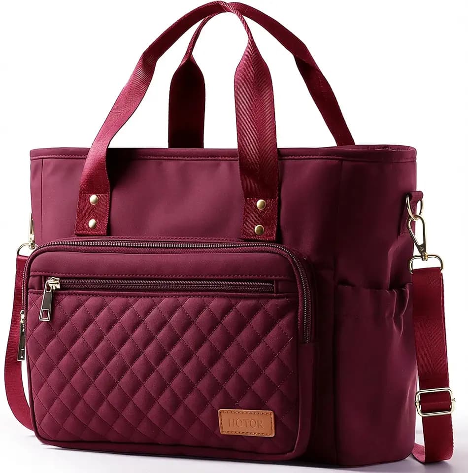HOTOR Lunch Box Women Insulated Tote Bag Multiple Pockets Purple