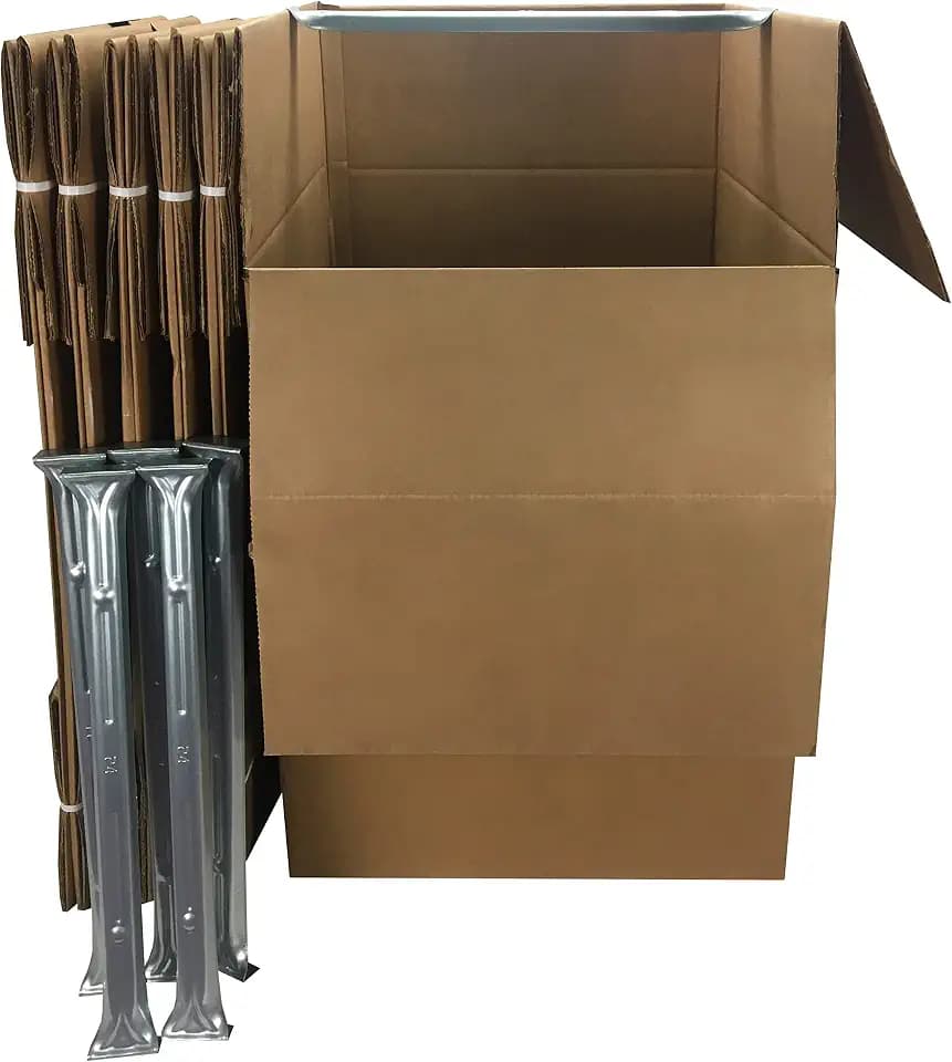 Uboxes "Shorty Space Saving Wardrobe Moving Boxes (Bundle of 6) 20"" x 20"" x 34"" Moving Boxes", corrugated