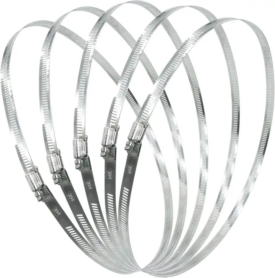 5Pcs 13.7-Inch/350mm(Diameter) Large Hose Clamps Stainless Steel