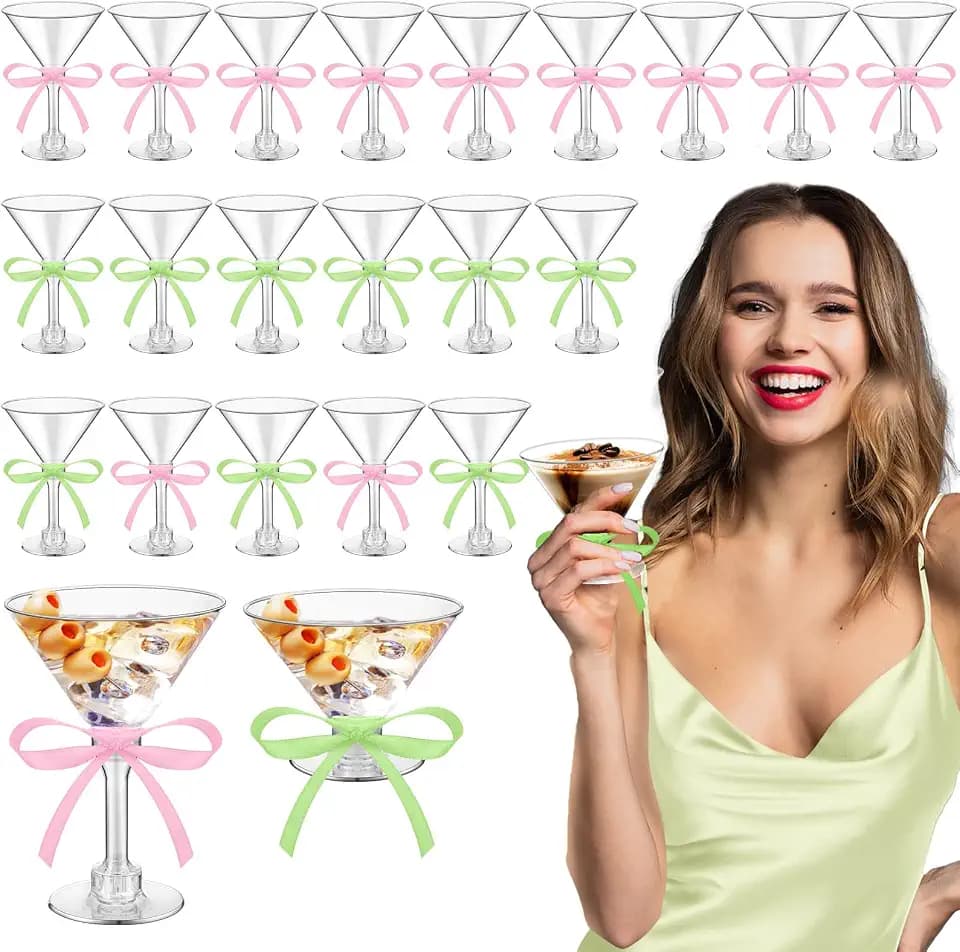 36 Pcs a Tini Bit Older Birthday Decorations Plastic Martini Glasses 5oz