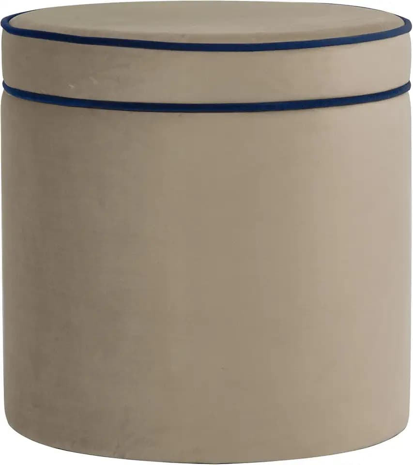 Spatial Order 18" Velvet Storage Ottoman with Lift-Off Lid - Tan Velvet
