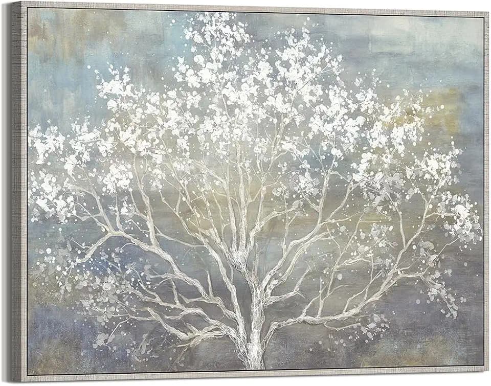 Abstract Tree Canvas Wall Art: Nature Landscape Framed Painting Large Tree of Life Picture Natural Scenery Artwork Print for Living Room Home Bedroom Decoration