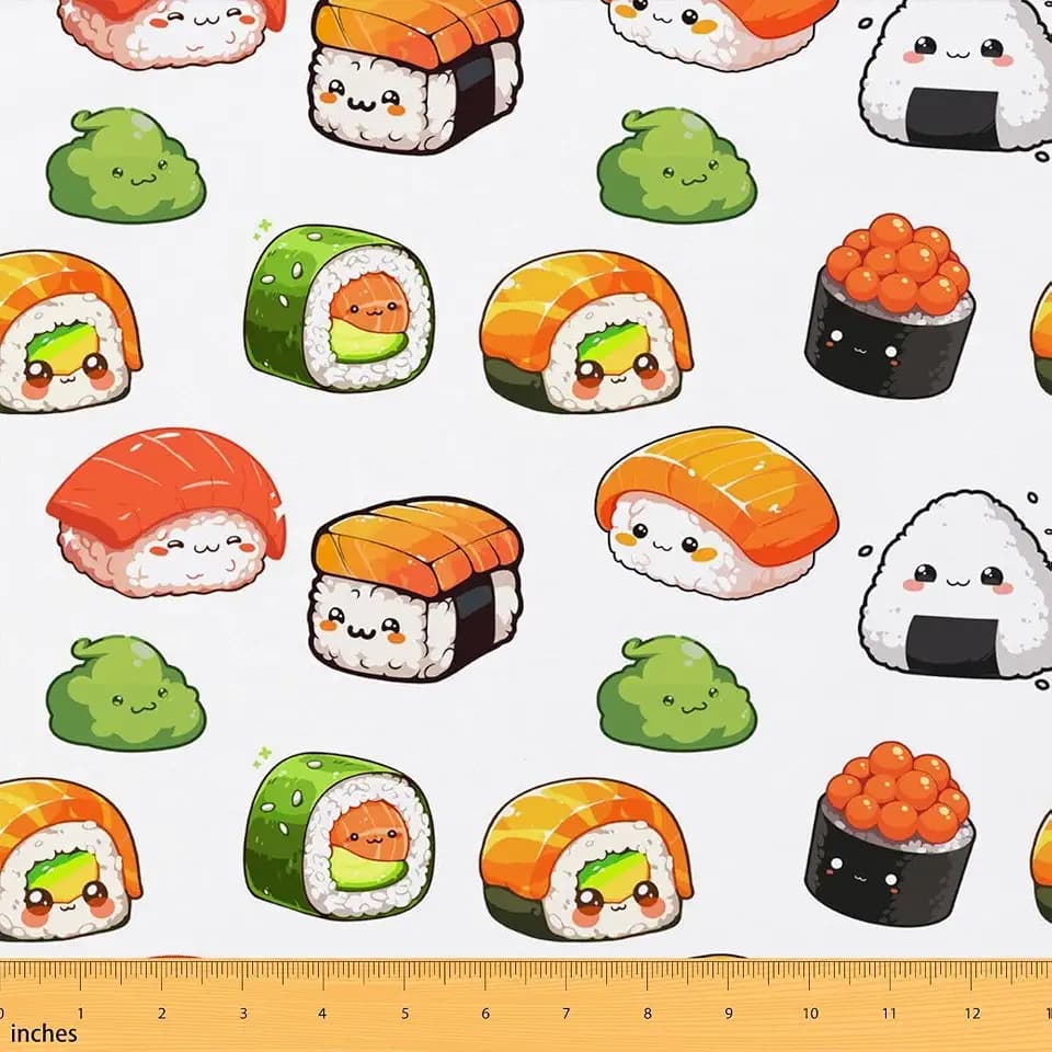Feelyou Cute Sushi Upholstery Fabric Soft 1 Yards