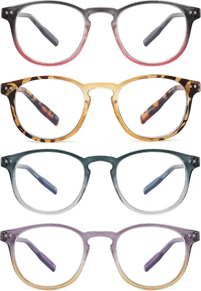 4 Stück Blaulichtfilter Brille fur Manner und Frauen,Gute Brillen,Komfortabel,Klassische Computerbrillen