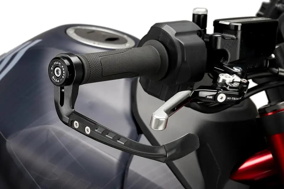 Puig 21993N Bemshebelschutz RAW mit Gegengewicht – Robustes Design und Universelle Anpassbarkeit, Schwarz