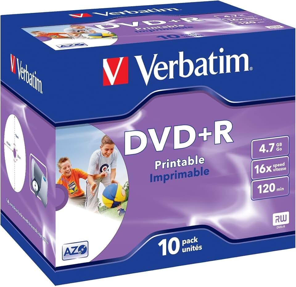 Verbatim 10x DVD+R Rohlinge 4,7GB 16x bedruckbar