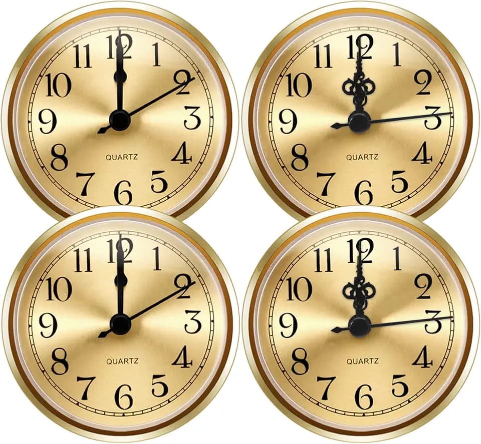 Outus 4 Pack 3-1/2 Inch Round Quartz Movement Clock