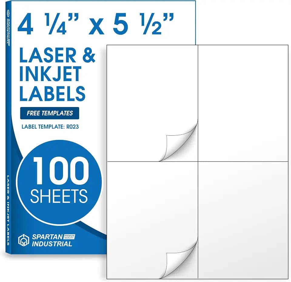 4.25" X 5.5" Matte White Printable Shipping Labels