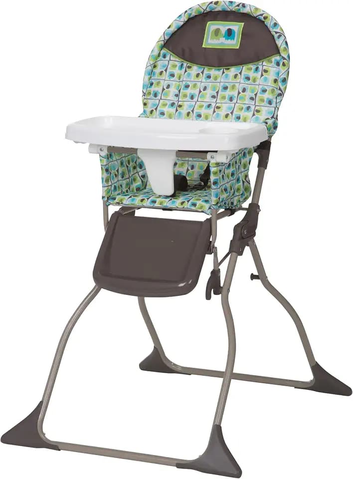 Cosco Kids Highchair for Baby, Simple Foldable High Chair, Convenient, Lightweight, and Compact Design, Elephant Squares