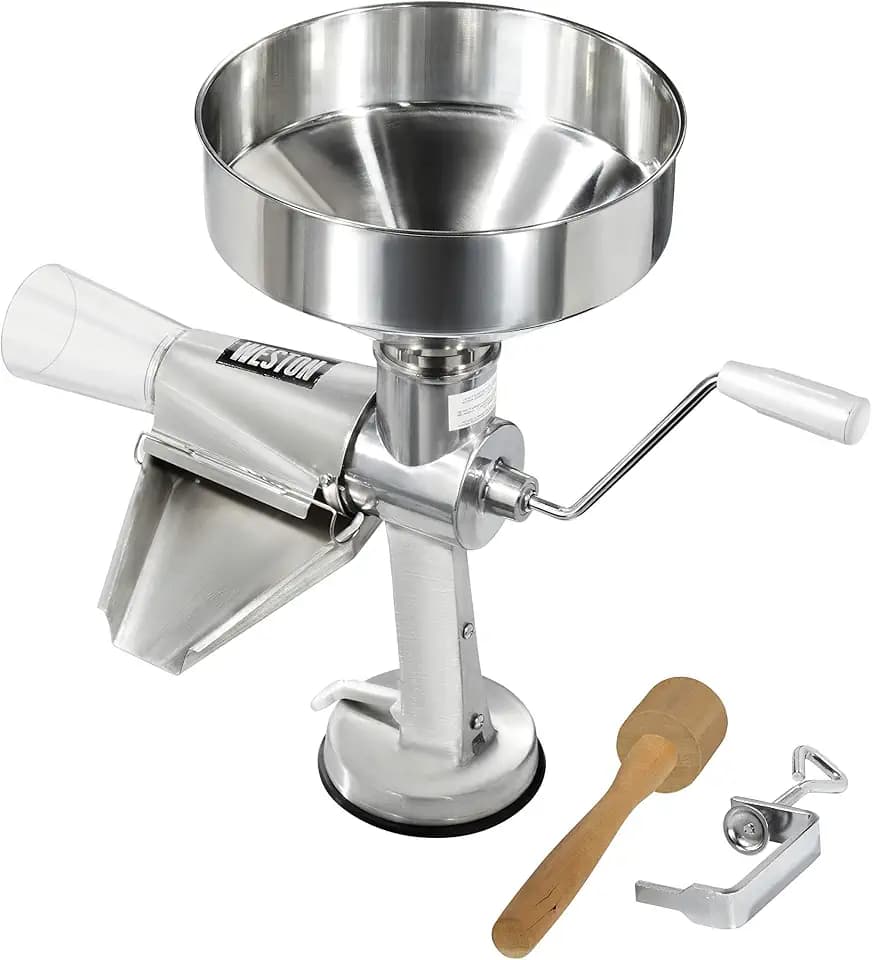 Weston Metal Tomato Strainer, 1 Gallon Hopper, Stainless Steel